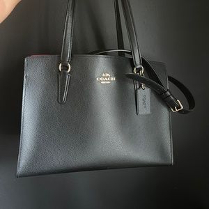 Coach black leather bag